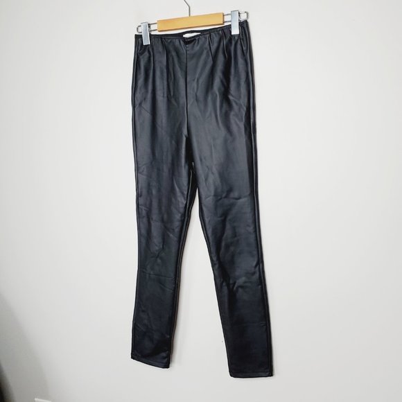 Gentle Fawn Pants Skinny High Rise Faux Leather Black S - Picture 3 of 10